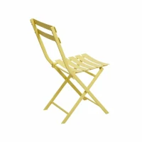 3-Piece Patio Bistro Set with Foldable Square Table and Chairs, Metal Frame, Easy Setup, Yellow(m-9)
