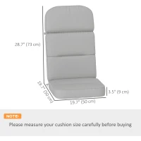 Outsunny Outdoor Seat Cushion with Back, Outdoor Chair Cushion with Ties and Adjustable Strap, UPF 20+Non-Slip Patio Cushion Replacement for Outdoor Chair, Light Grey(m-3)