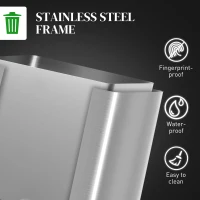 HOMCOM 2 x 20 Liter Garbage Bin, Stainless Steel Garbage Can with Soft-Close Lid and Removable Inner Buckets, Silver(m-7)