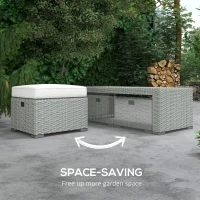 Outsunny 6 Pieces Patio Furniture Set, Outdoor rattan Sectional Furniture with recliner, for Lawn Garden Backyard(m-5)