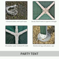 Outsunny 10x10ft Party Tent Portable Gazebo, Folding Garden Canopy Event Shelter Outdoor Sunshade Green(m-7)