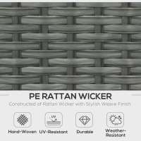 Outsunny 6 Pieces Patio Furniture Set, Outdoor rattan Sectional Furniture with recliner, for Lawn Garden Backyard(m-6)