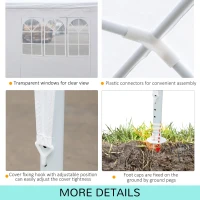 Outsunny 10 x 28ft Portable Party Tent, Gazebo Wedding Party Tent for Garden Dining and Outdoor with 5 Removable Sidewalls, White(m-7)