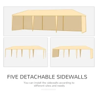 Outsunny 10' x 29' Canopy Tent, Party Tent with Sidewalls and Large Transparent Windows for Garden, Backyard, Outdoor, Green(m-6)