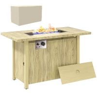 Outsunny 43" Propane Fire Pit Table 50,000 BTU Outdoor Gas Fire Table with Waterproof Cover(m-11)