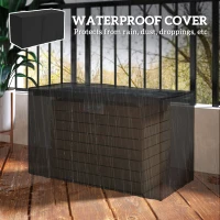 Outsunny 43" Propane Fire Pit Table 50,000 BTU Outdoor Gas Fire Table with Glass Wind Guard, Waterproof Cover(m-7)