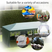 Outsunny 10' x 29' Canopy Tent, Party Tent with Sidewalls and Large Transparent Windows for Garden, Backyard, Outdoor, Green(m-7)