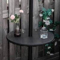 Outsunny 19.7" Round Patio Umbrella Table Tray for Swimming Pool, Beach, Patio, Deck, Garden, Easy to Install, Black(m-8)