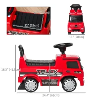 Qaba Mercedes-Benz Antos Licensed Kids Ride On Car, Foot to Floor Slider Baby Car with Steering Wheel, Horn, Headlight, Red(m-3)