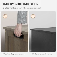 HOMCOM Storage Trunk with 2 Safety Hinges, Entryway Bench with Side Handles, Storage Chest for Living Room, Distressed Grey(m-6)