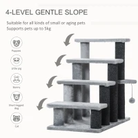 PawHut Cat Tree, Cat Tower Cat Stair Steps with Scratching Post, Hanging Play Ball for High Bed, Sofa, Indoor / Outdoor(m-4)
