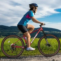 27.5" Mountain Bike with Dual Disc Brakes, Front Fork Suspension, 21-Speed Aluminum Trail Commuter, 68.5" L x 27.5" W x 40" H, Red(m-1)