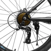 26" Mountain Bike with 21-Speed High-Carbon Steel Frame, Dual Disc Brakes, Adjustable Seatpost, 67" L x 26.5" W x 38.5" H, Black+Gray(m-10)