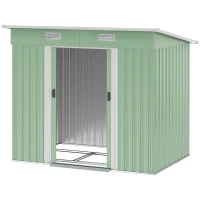 Outsunny 7'x 4' Metal Patio Storage Shed Garden Lockable Shed Tool Utility Storage Unit, Light Green(m-2)