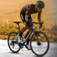 L Size 700C Road Bike with 16-Speed Drivetrain and Disc Brakes, Racing and Commuting Bicycle for Men and Women, Dark Blue(m-1)