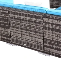 Outsunny 7 Pieces Outdoor Rattan Furniture Set, Patio Wicker Sectional Conversation Sofa Set w/ Cushions & Coffee Table(m-12)