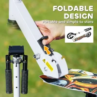 Qaba Kick Scooter for Kids Ages 6-12 with Adjustable Height, Rear-Fender Brake, 200mm Big Wheel, Foldable Design, White(m-5)