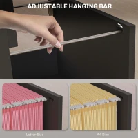 HOMCOM 4 Drawer File Cabinet with Lock, Office Filing Cabinet, A4 Letter Size, Hanging File Folders, Black(m-4)