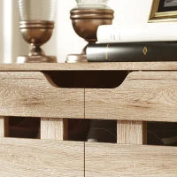 HOMCOM Shoe Cabinet, 21 Pair Shoe Storage Cabinet Organizer with 5-tier Double Door Cabinet and 5-tier Open Shelves, Beige(m-10)