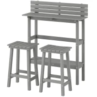 Outsunny 3 Piece Patio Bar Set with 43"H Bar Table and 2 Bar Stools, for Balcony, Backyard, Porch(m-2)