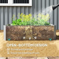 Outsunny Set of 2 Galvanized Raised Beds for Garden, Outdoor Planter Box for Flowers, Herbs and Vegetables, Light Grey(m-5)