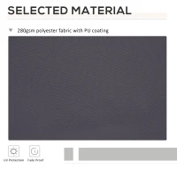 Outsunny 11' x 10' Retractable Awning Fabric Replacement Outdoor Sunshade Canopy Awning Cover, UV Protection, Grey(m-4)