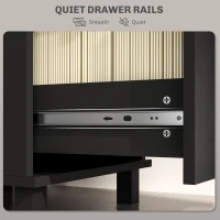 HOMCOM 4 Drawer File Cabinet with Lock, Office Filing Cabinet, A4 Letter Size, Hanging File Folders, Black(m-7)