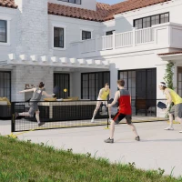 Soozier Portable Pickleball Net Set with 22FT Regulation Size Net, Carrying Bag for Indoor Outdoor Driveway, Yellow(m-1)