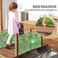 Outsunny 5 ft. Wooden Garden Bridge Footbridge for Backyard Ponds, Creeks, Streams, Carbonized(m-4)
