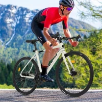 M Size 700C Road Bike with 16-Speed Lightweight Aluminum Frame, Perfect for City Commuting and Racing, Cream(m-1)