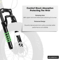 20" Kids' Fat Tire Mountain Bike with 7-Speed Drivetrain, and Shock-Absorbing Front Fork, for Ages 8-12, 63" L x 24.5" W x 35" H, Blackish Green(m-7)