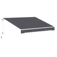Outsunny 11' x 10' Retractable Awning Fabric Replacement Outdoor Sunshade Canopy Awning Cover, UV Protection, Grey(m-11)