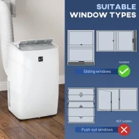 HOMCOM 14000 BTU Portable Air Conditioner, AC Unit with Cool, Dehumidifier, Fan, 549 Sq. ft, 24H Timer On Off, Window Kit(m-7)