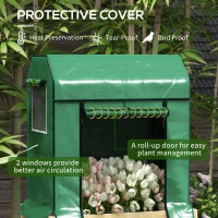 Outsunny Raised Planter Box with PE Greenhouse Cover and Bed Liner, Wooden Garden Bed for Vegetables, Flowers, Herbs(m-4)