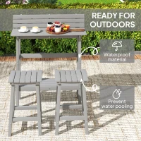Outsunny 3 Piece Patio Bar Set with 43"H Bar Table and 2 Bar Stools, for Balcony, Backyard, Porch(m-6)