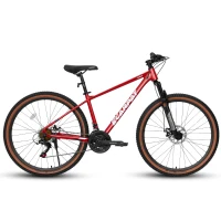 27.5" Mountain Bike with Dual Disc Brakes, Front Fork Suspension, 21-Speed Aluminum Trail Commuter, 68.5" L x 27.5" W x 40" H, Red(m-9)