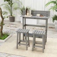 Outsunny 3 Piece Patio Bar Set with 43"H Bar Table and 2 Bar Stools, for Balcony, Backyard, Porch(m-1)