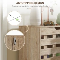 HOMCOM Shoe Cabinet, 21 Pair Shoe Storage Cabinet Organizer with 5-tier Double Door Cabinet and 5-tier Open Shelves, Beige(m-7)