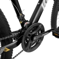 26" Mountain Bike with 21-Speed High-Carbon Steel Frame, Dual Disc Brakes, Adjustable Seatpost, 67" L x 26.5" W x 38.5" H, Black+Gray(m-12)