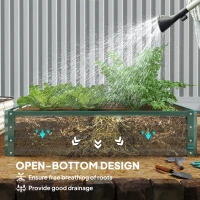Outsunny Galvanized Raised Garden Bed, 4' x 4' x 1' Metal Planter Box, for Growing Vegetables, Flowers, Herbs, Succulents, Green(m-6)