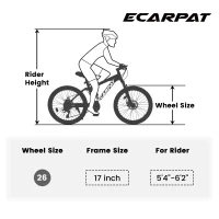 26" Fat Tire Mountain Bike with 21-Speed Drivetrain, High Carbon Steel Frame, Shock Absorbing Design, 74" L x 27.5" W x 41.5" H, Gray(m-3)