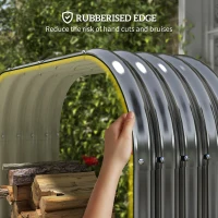 Outsunny Wood Shed Galvanized Steel Firewood Storage Rack with Rubberized Edge for Safety, 4.7' x 1.4' x 4.7'(m-6)