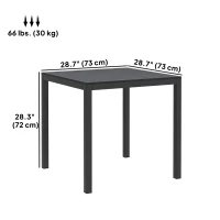Outsunny Square Outdoor Dining Table for 4 with Aluminum Steel Frame, Black(m-3)