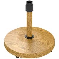 Outsunny Patio Umbrella Base Holder, Outdoor Umbrella Base with Adjustable Pads, Heavy Duty Patio Umbrella Stand Base for Garden, Poolside, Nature Wood(m-1)