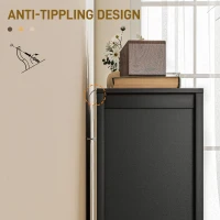 HOMCOM Sideboard Buffet, Kitchen Storage Cabinet with Barn Door and Adjustable Shelves, Storage Pantry, Black Oak(m-6)