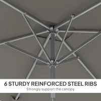 Outsunny 6.5x9.6ft Rectangle Aluminum Tilt Patio Umbrella, Garden Market Parasol, Outdoor Sunshade Canopy with Crank, Light Grey(m-7)