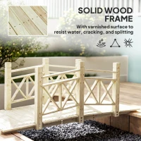 Outsunny 5 ft. Wooden Garden Bridge Footbridge for Backyard Ponds, Creeks, Streams, Nature Wood(m-5)