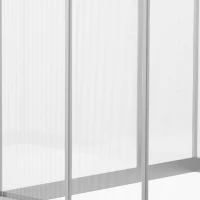 Outsunny 4' x 6.2' x 6.4' Walk-in Garden Greenhouse, Polycarbonate Panels Plants Flower Growth Shed, Cold Aluminum Frame Outdoor Portable Warm House(m-8)