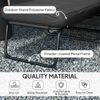 Outsunny Folding Outdoor Lounge Chair with Cushion, Adjustable Backrest, Reclining Patio Garden Chair with Footrest, Black(m-4)