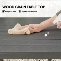 Outsunny Square Outdoor Dining Table for 4 with Aluminum Steel Frame, Black(m-5)